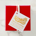 Retro Vintage Christmas Santa Car Address Typo Favour Tags<br><div class="desc">This nostalgic foil favour tag features a vintage design with a cheerful Santa travelling in an old-fashioned car instead of a sleigh. The address is written in clean, simple sans-serif typography while the name is written in stylish typography with retro vibes. Perfect for Christmas season mailings, business branding, and promotional...</div>