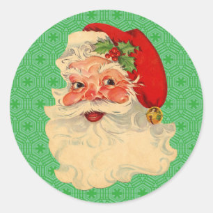 Retro Vintage Christmas Santa Claus Face Stickers