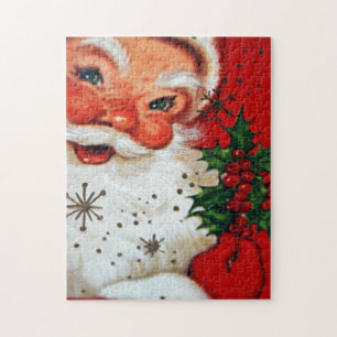 Retro Vintage Christmas Santa Festive puzzle