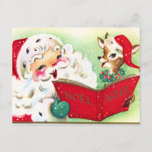 retro vintage Christmas Santa Holiday Postcard