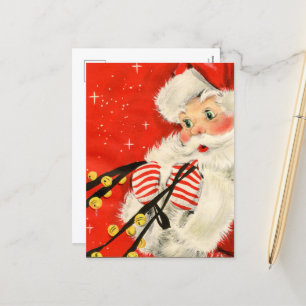 retro vintage Christmas Santa Holiday Postcard