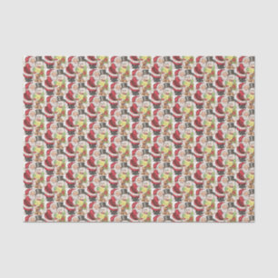 retro vintage Christmas Santa snowman Tissue Paper