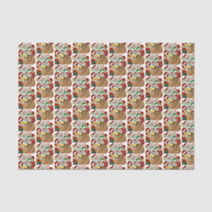 retro vintage Christmas Santa tiled party  Tissue Paper