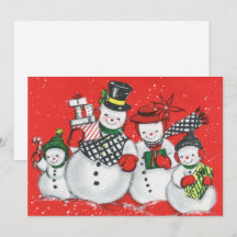 retro vintage Christmas snowman