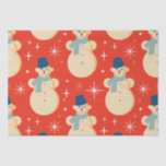 Retro Vintage Christmas Snowman Pattern Party  Tissue Paper<br><div class="desc">Retro Vintage Christmas Snowman Pattern Party Tissue Paper</div>
