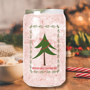 Retro Vintage Christmas Tree & Wreath Nom de famil