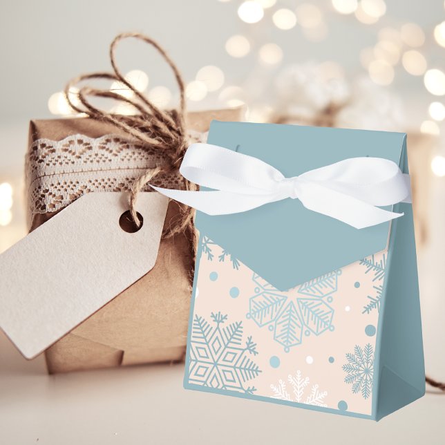 Retro Vintage Christmas Winter Snowflake Favor Box (Creator Uploaded)