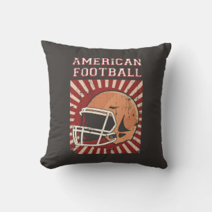 Retro Vintage Classic blue American Football   Throw Pillow