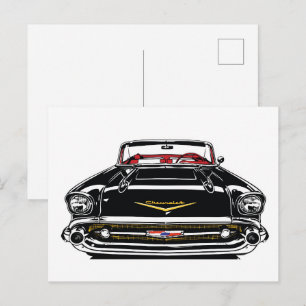Retro Vintage Classic Car Front Pop Art Postcard