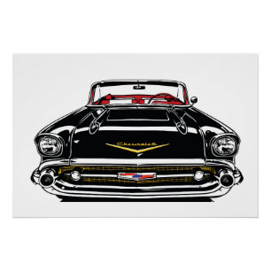 Retro Vintage Classic Car Front Pop Art Poster