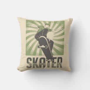 Retro Vintage Classic Grange Skater Throw Pillow