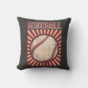 Retro Vintage Classic Grunge Baseball  Throw Pillow