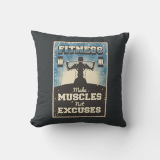 Retro Vintage Classic Grunge Fitness Mussels Throw Pillow