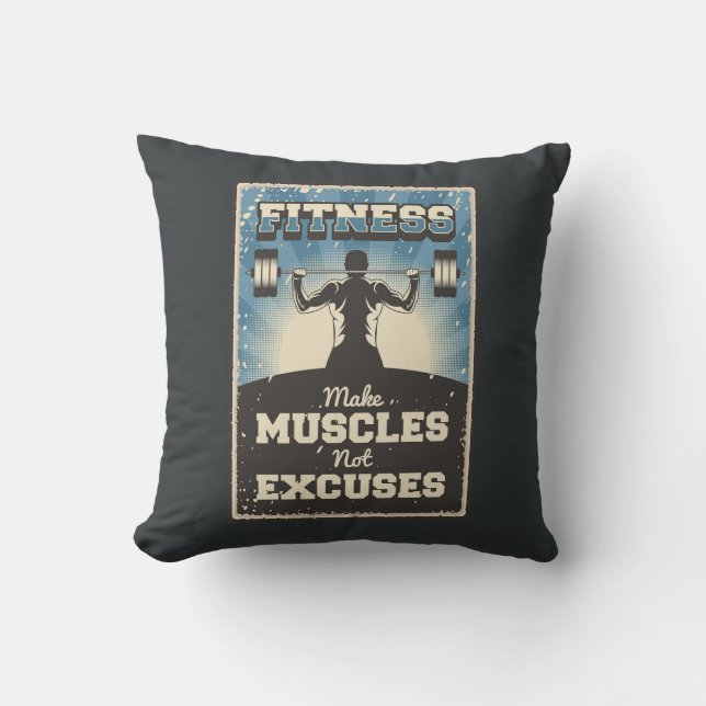 Retro Vintage Classic Grunge Fitness Mussels Throw Pillow (Front)