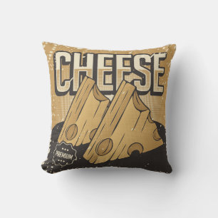 Retro Vintage Classic Grunge Yellow Cheese Throw Pillow