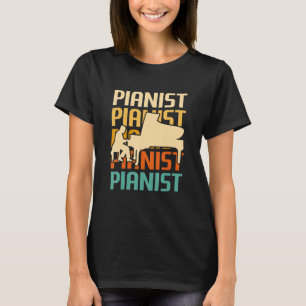 Retro Vintage Classic Pianist Piano Instrument 1 T-Shirt