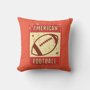 Retro Vintage Classic Pink American Football      Throw Pillow