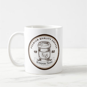 Retro vintage classic style coffee shop diner logo mug