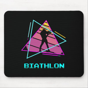 Retro Vintage Clic Biathlon Biathlete 3 Mouse Pad