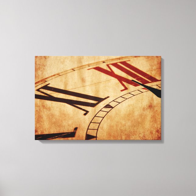 Retro vintage clock canvas print (Front)