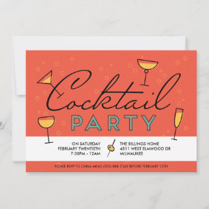 Retro Vintage Cocktail Party Invitation