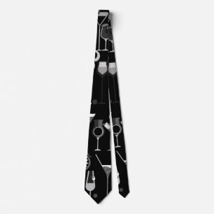 Retro Vintage Cocktail Pattern Tie