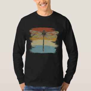 Retro Vintage Colored Dragonfly Drawing T-Shirt