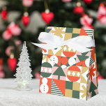 Retro Vintage Colourful Scandinavian Christmas Favor Box<br><div class="desc">Retro Vintage Colourful Scandinavian Christmas Favour Box</div>