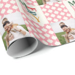Retro vintage colourful typography Christmas photo Wrapping Paper<br><div class="desc">Retro vintage colourful typography Christmas photo giftwrap. With space for a photograph,  family name and year.</div>