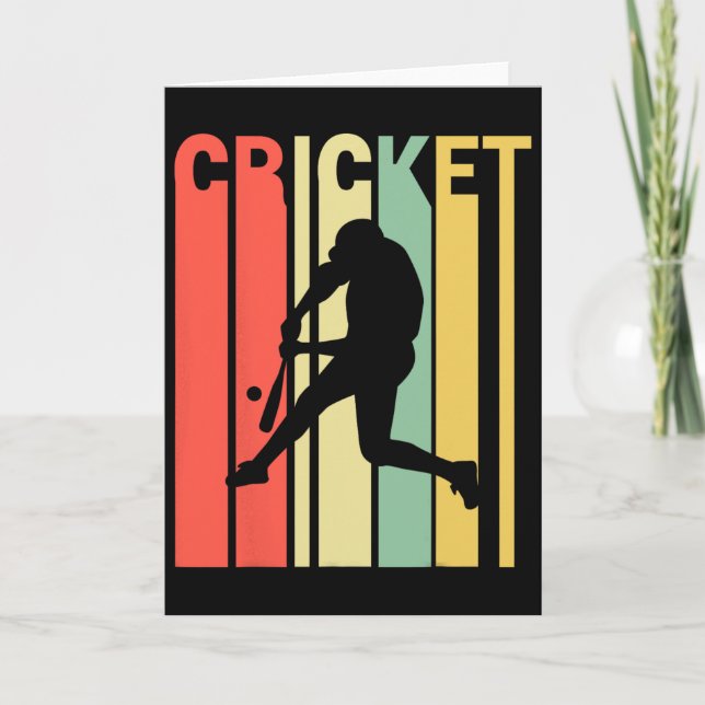 Retro Vintage Colours Cricketer  Card (Front)