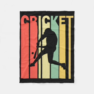 Retro Vintage Colours Cricketer Fleece Blanket