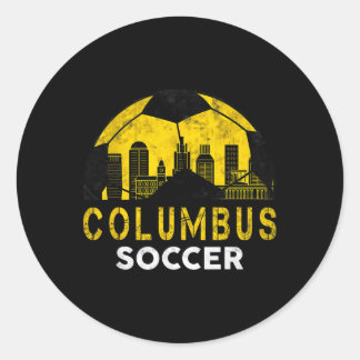 Retro Vintage Columbus City Soccer Footbyll Sports Classic Round Sticker