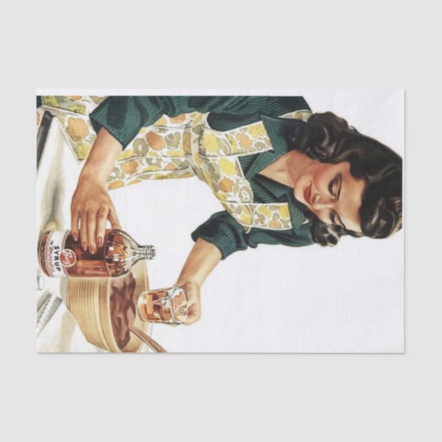 retro vintage cooking lady decoupage tissue paper (Front)