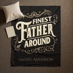 Retro Vintage Cool Elegant Typography Father's Day Fleece Blanket