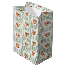 Retro Vintage Coquette Baby Animals Deer Gingham