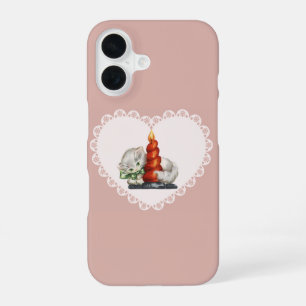 Retro Vintage Coquette Pastel Baby Animals Cat iPhone 16 Case