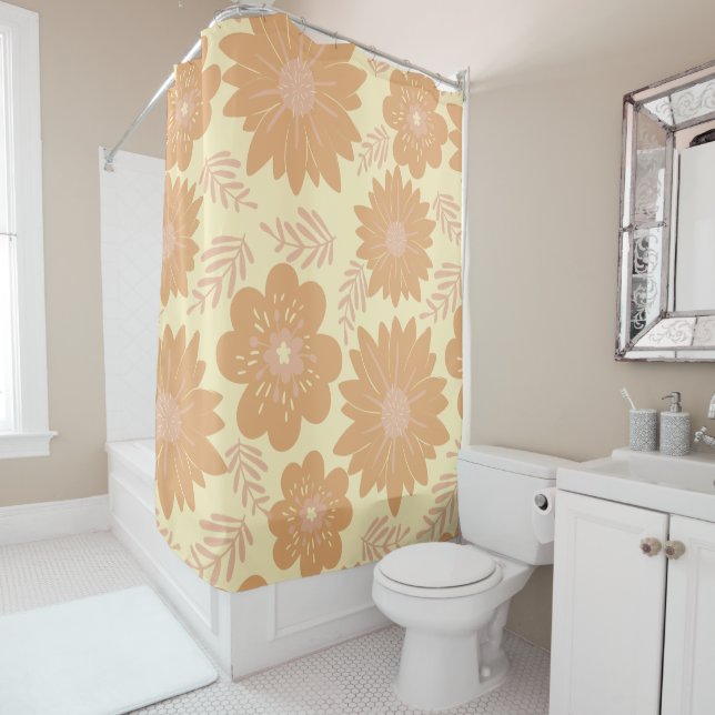 Retro Vintage Cream Orange Floral (In Situ)