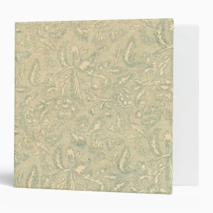 Retro Vintage Creme Leaf Floral Moss Green Binder