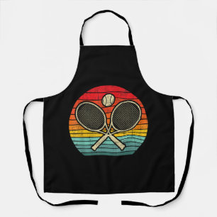 Retro Vintage Crossed Tennis Racket - Sports Lover Apron