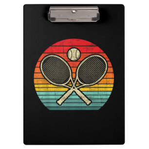 Retro Vintage Crossed Tennis Racket - Sports Lover Clipboard