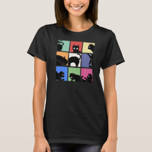 Retro Vintage Curious Cat Meme Cats Mom Dad T-Shirt