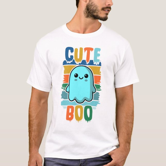 Retro Vintage Cute Halloween Ghost T-Shirt (Front)