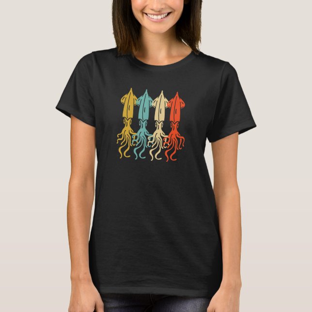 Retro Vintage Cuttlefish T-Shirt (Front)
