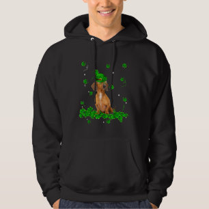 Retro Vintage Dachshund St Patrick S Day Clover Hoodie