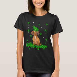 Retro Vintage Dachshund St Patrick S Day Clover T-Shirt