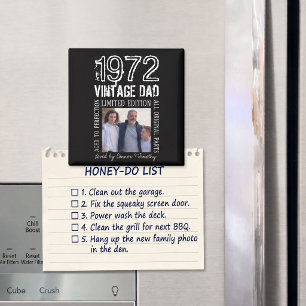 Retro Vintage Dad Fun Saying Black Gift Photo Magnet