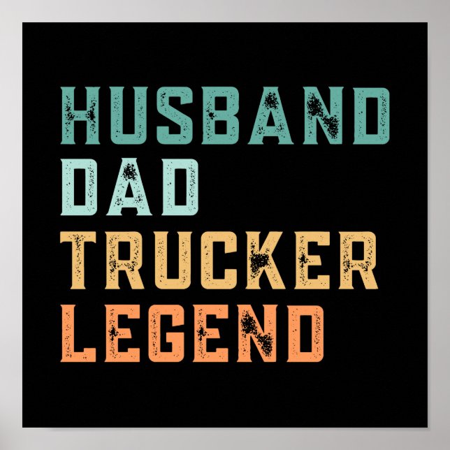 Retro Vintage Dad Trucker Quote Poster (Front)
