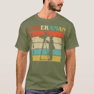 Retro Vintage Daddy Cameraman Filmmaker Camera T-Shirt