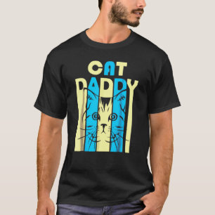 Retro Vintage Daddy Cat For Fathers Day T-Shirt