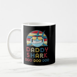 Retro Vintage Daddy Sharks Gift For Father Mens Coffee Mug